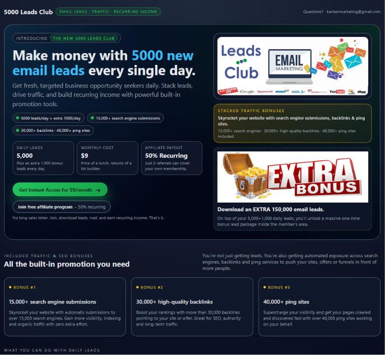 The 5000 Daily Leads Club by Karlsen Marketing