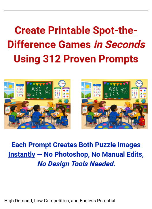 312 Spot-the-Difference Prompts by Paulo Gro
